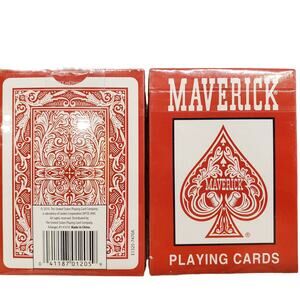 Maverick Playing Cards Red Plastic Coated NEW 2 Decks 2010